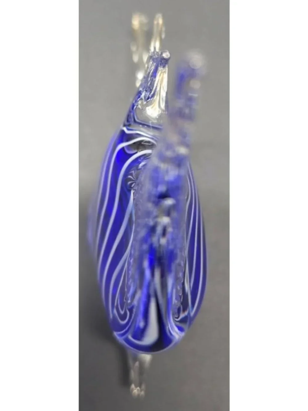 Blue Clear Art Glass Angelfish Figurine Paperweight 5